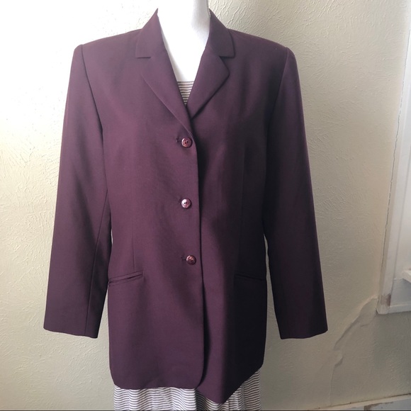 Pendleton Jackets & Coats Pendleton Suit Jacket 4 Eggplant Wool Blend Poshmark